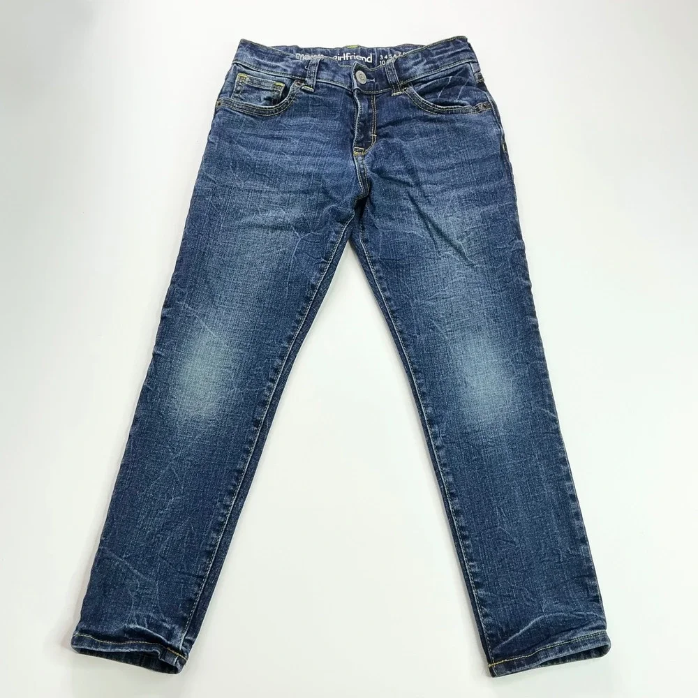 Gymboree Blue Girlfriend Jeans Kids Size 7 Adjustable Waist Dark Wash Stretch